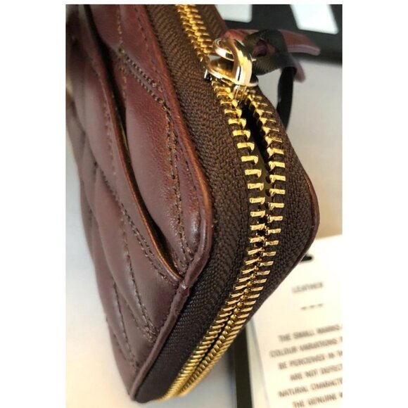 DKNY Donna Karan R3261060 Gansevoort Quilted Plum Leather Zip Around Wallet - Picture 5 of 8